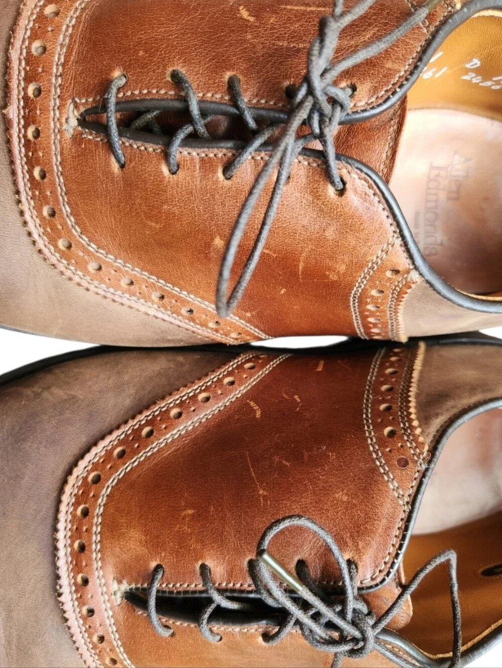 Men’s 11 D ALLEN EDMONDS GREENWOOD Brown Saddle Oxford Leather Suede Casual Shoe